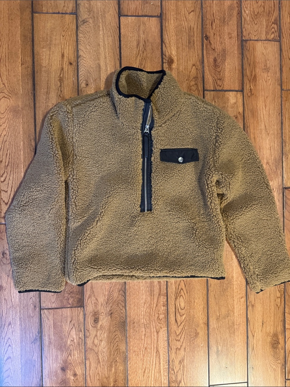 pistola Tan Teddy Sherpa Half-Zip Pullover sz. XS